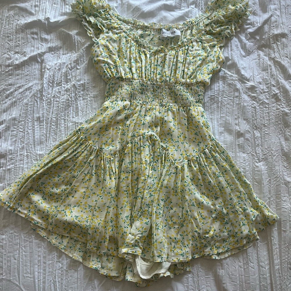 Floral Yellow romper/dress